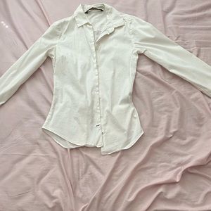 zara basic white button up shirt